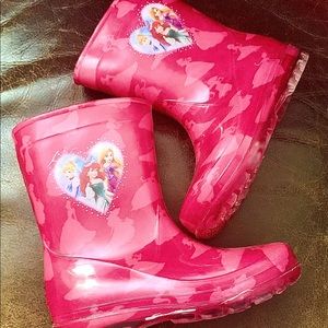Pink, princess rain boots pink.